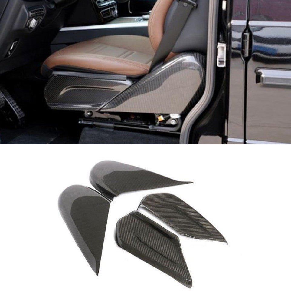 Juego de molduras interiores de fundas laterales de asiento de fibra de carbono 4 piezas para Mercedes G-Wagon W463A