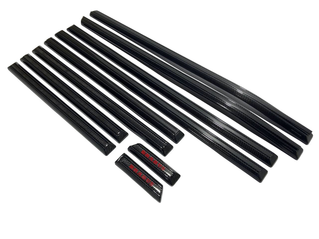 Carbon fiber solid side mouldings with insertions complete set AMG Brabus