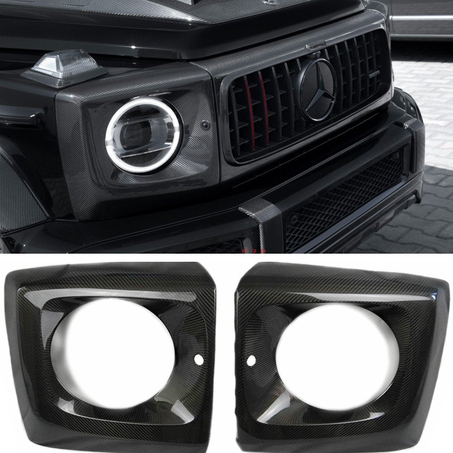 Carbon Front Headlight Covers for Mercedes-Benz W463A W464