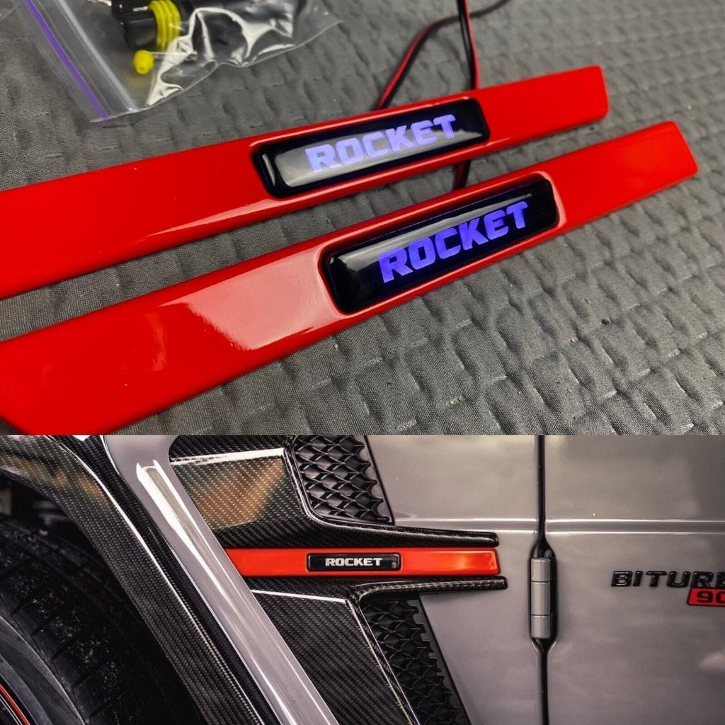 Fender Insert LED Emblem Brabus Rocket Style Badge for Mercedes G Wagon W463A