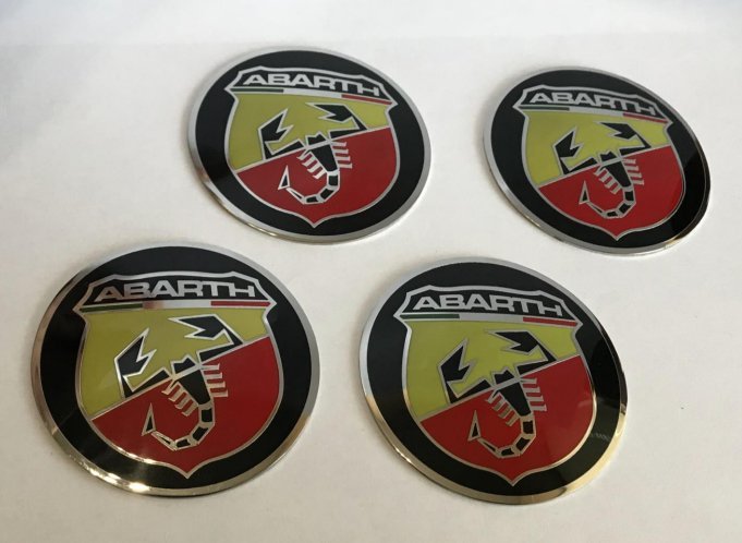 Fiat Abarth Sticker Emblems for Wheel Center Caps 4pcs set