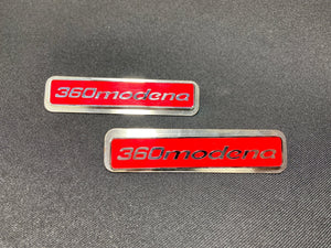 for Ferrari 360 Modena red Floor Mats Emblem Badge metal with chrome 2 pcs