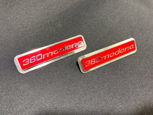 for Ferrari 360 Modena red Floor Mats Emblem Badge metal with chrome 2 pcs