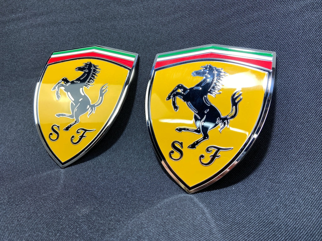 for Ferrari 360 Modena Yellow side pillar Metal Emblems Badges set
