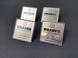 for Mercedes Brabus Masterpiece Metal Silver Seats Emblem Badge Logo set