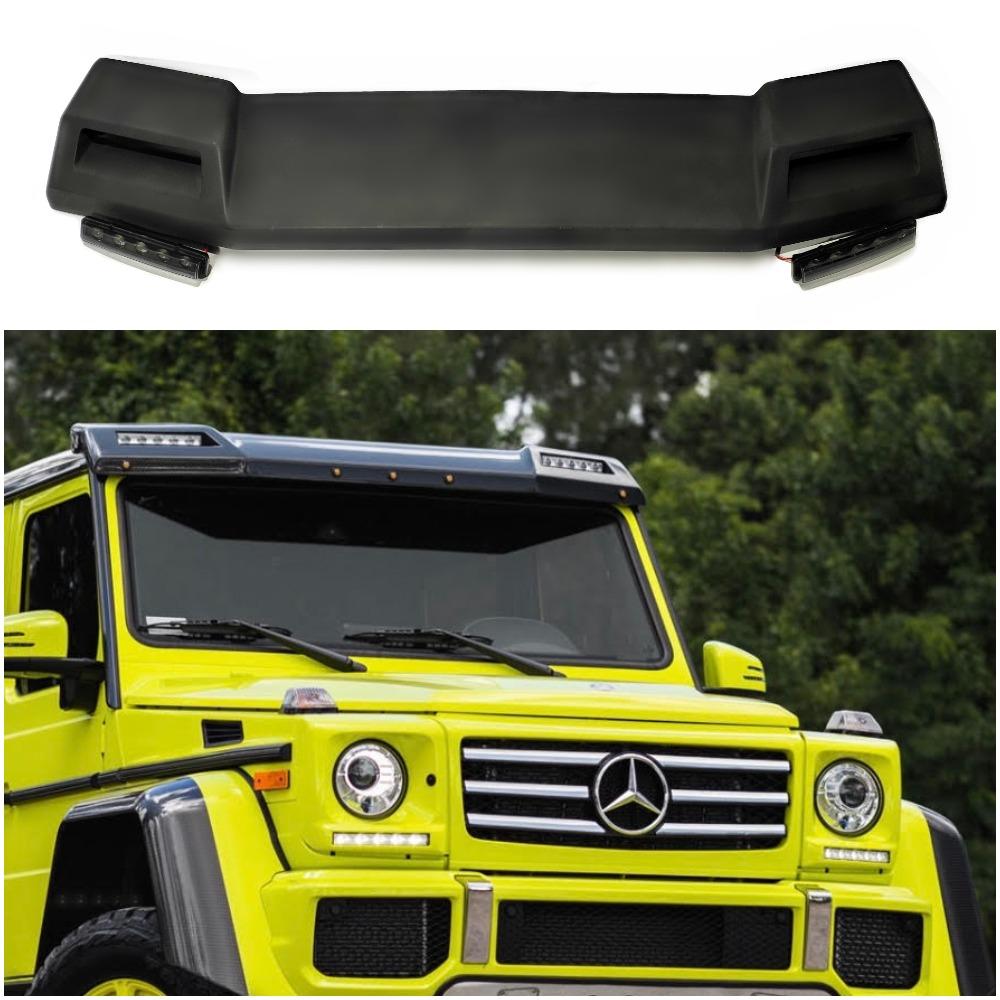 Front Roof Fiberglass Spoiler LED for Mercedes-Benz 4x4 6x6 Style W463 G63 G500 Wagon