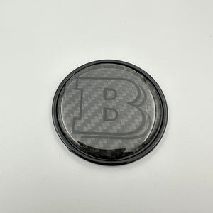 Grey Brabus badge logo emblem 55mm metal + carbon for hood Mercedes-Benz W463 W463A W464 G-Wagon