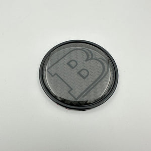 Grey Brabus badge logo emblem 55mm metal + carbon for hood Mercedes-Benz W463 W463A W464 G-Wagon