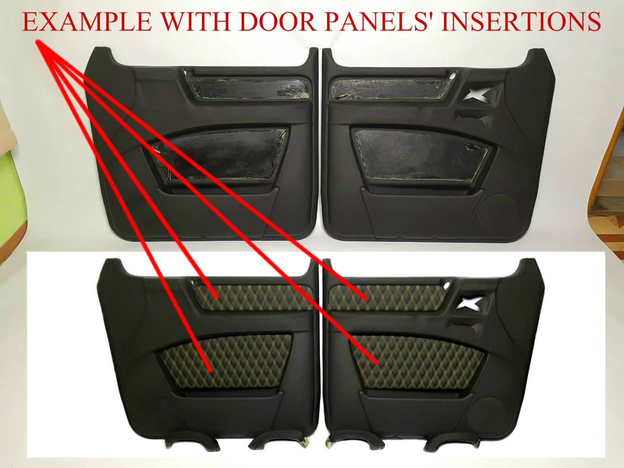 Paneles interiores de puertas sin inserciones de piel para Mercedes-Benz W463 G-Wagon 1979 - 2001