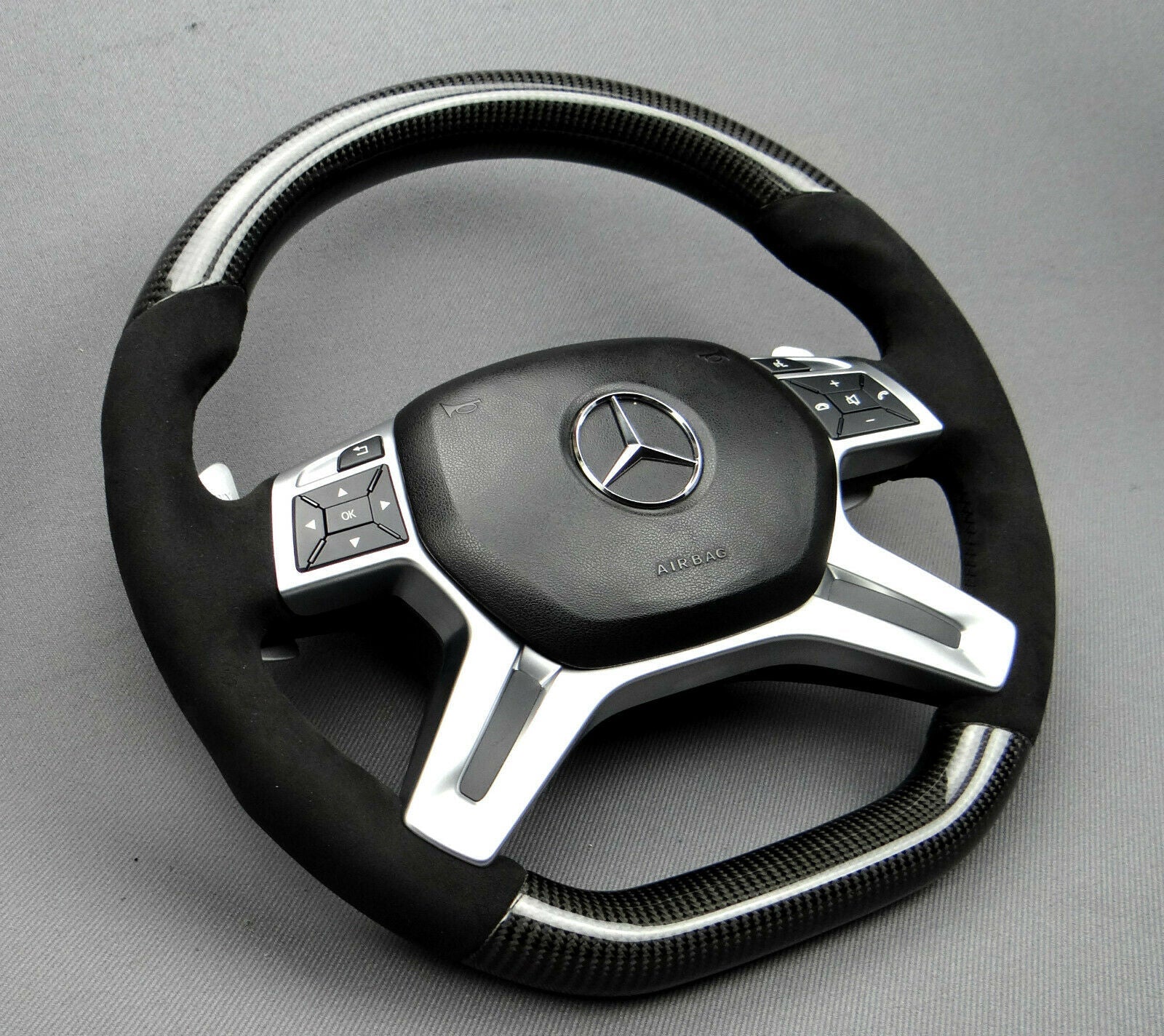Mercedes AMG Style Steering Wheel Carbon Alcantara G GL ML W463 W166 X166 Class