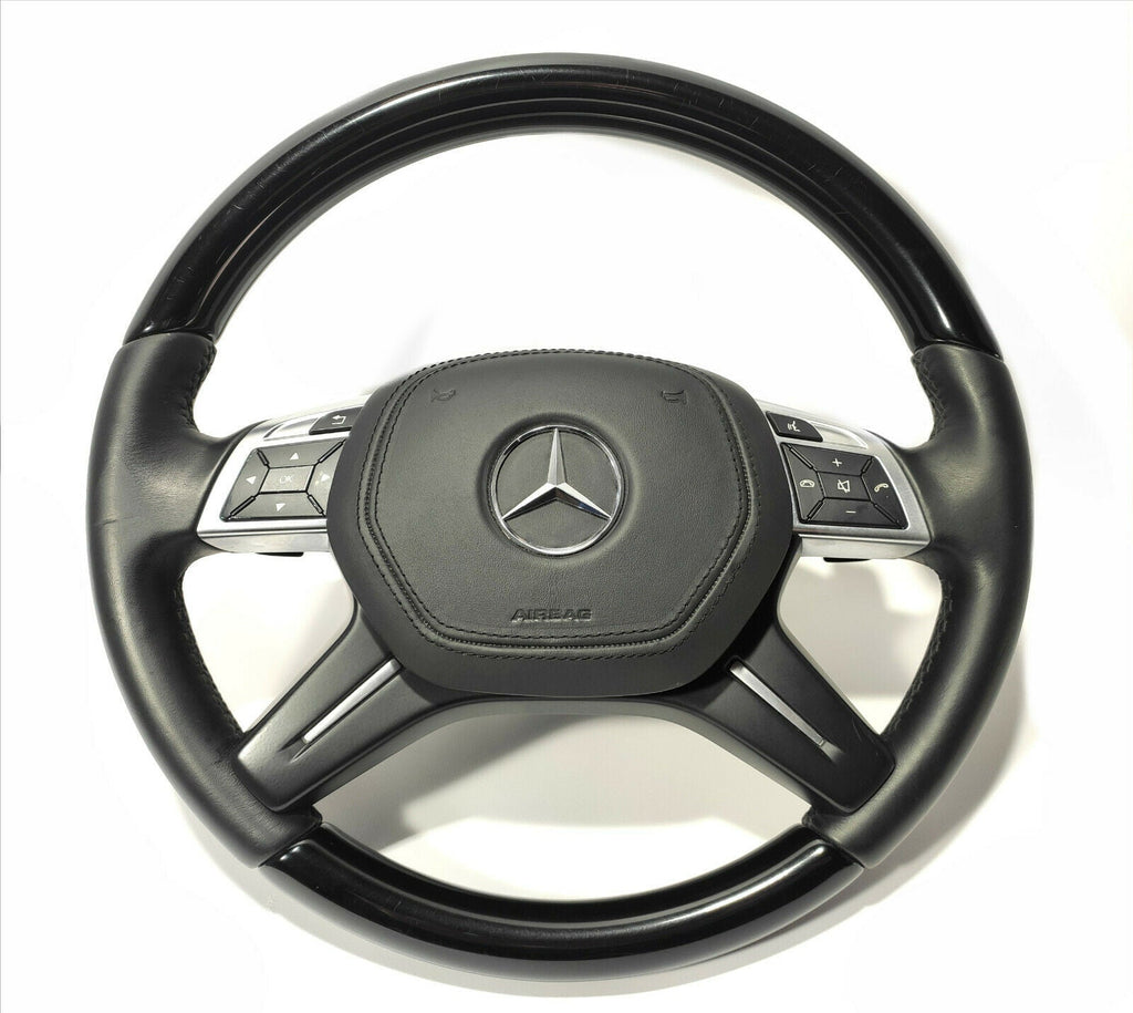 Mercedes-Benz G GL ML W463 W166 X166 Volante Cuero Negro Piano Carbono