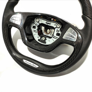 Mercedes-Benz S-Class W222 S500 S600 Steering Wheel Carbon Fiber Black Leather