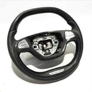 Mercedes-Benz S-Class W222 S500 S600 Steering Wheel Carbon Fiber Black Leather
