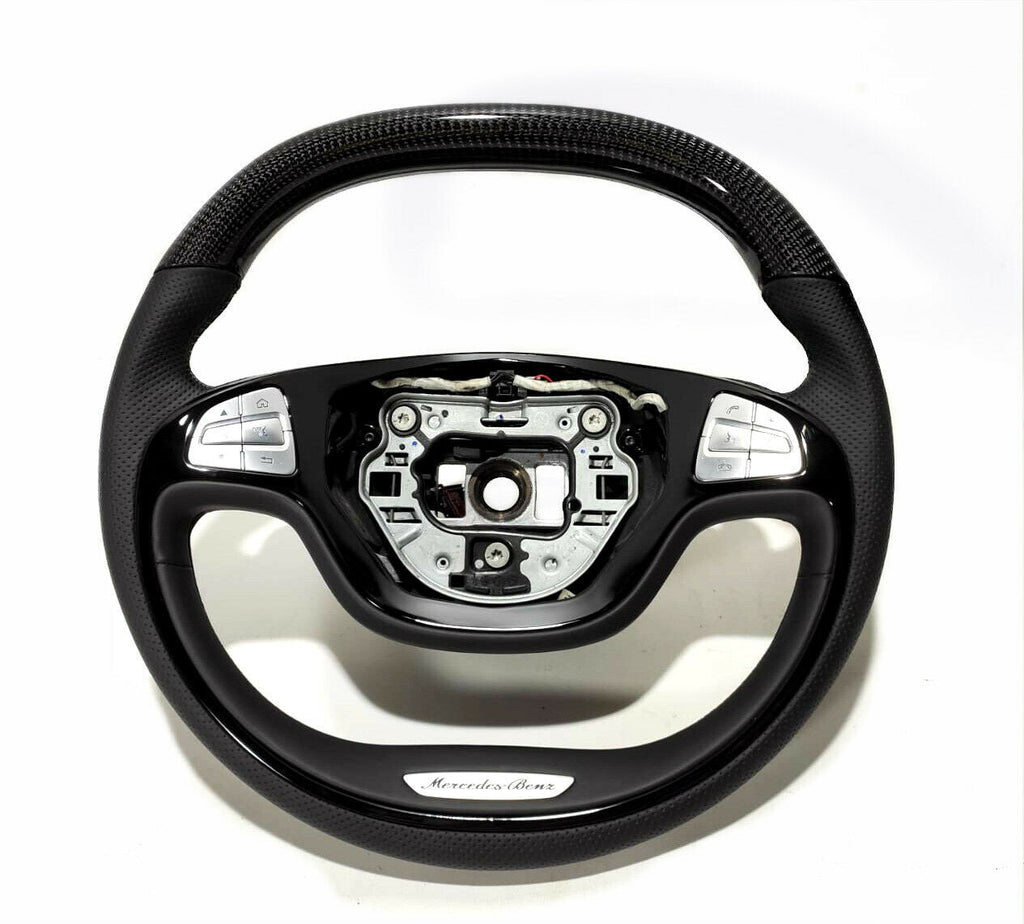 Mercedes-Benz S-Class W222 S500 S600 Steering Wheel Carbon Leather Piano Black