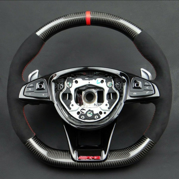 Mercedes-Benz Steering Wheel Carbon Leather W222 W213 W205 GT AMG C S Class