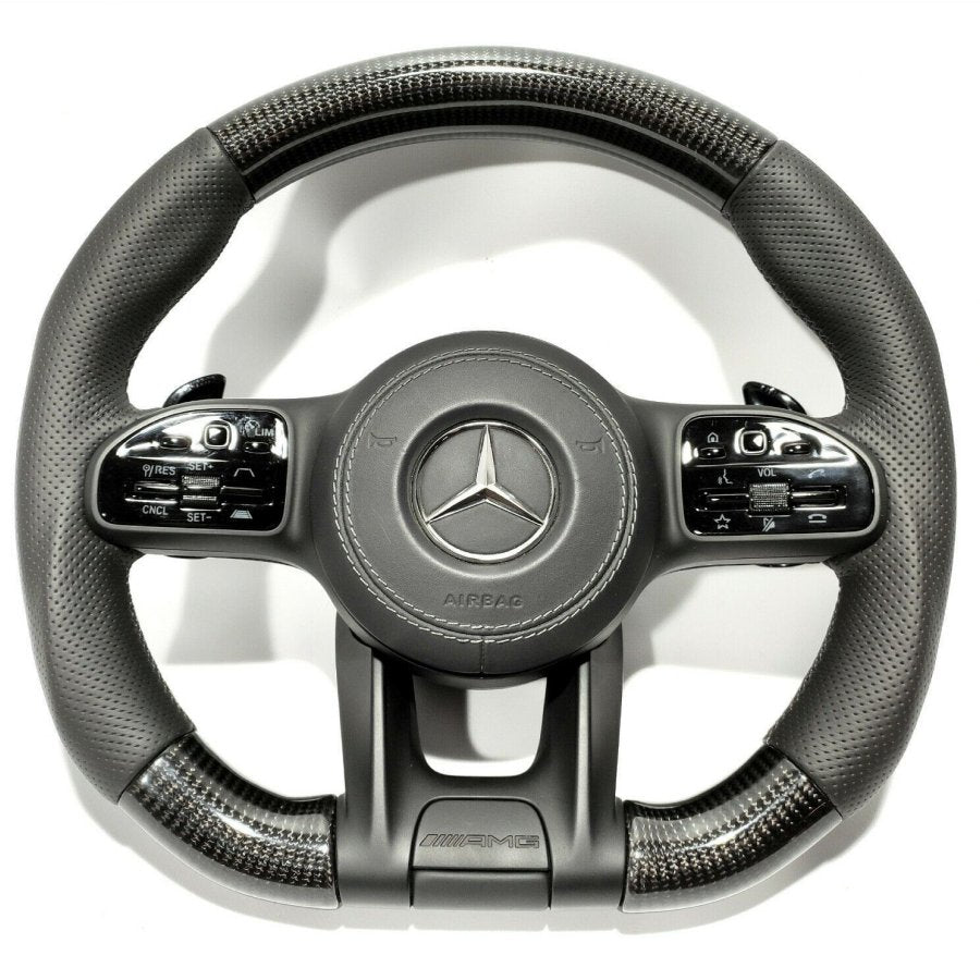 Mercedes-Benz W222 W213 W463A GT AMG Style G S Steering Wheel Carbon Leather