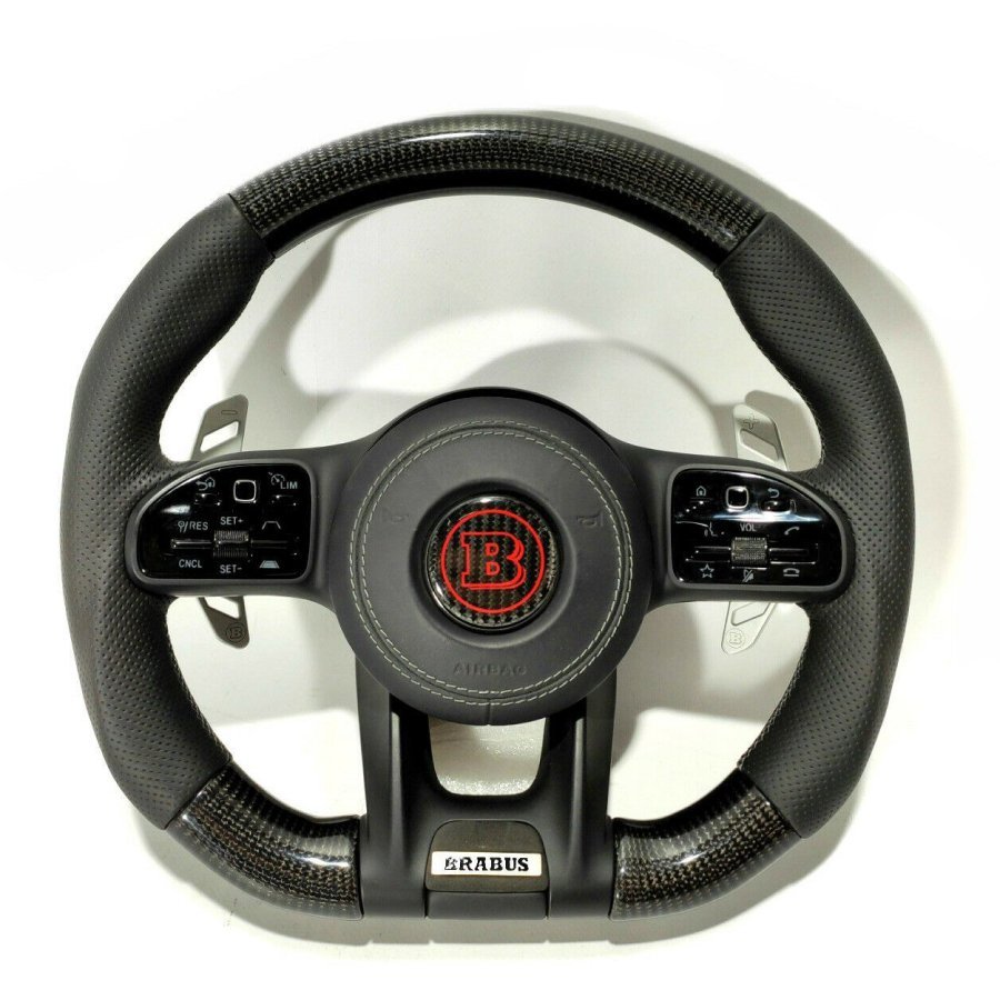 Mercedes-Benz W222 W463A Brabus Style G63 S-Class Steering Wheel Leather Carbon