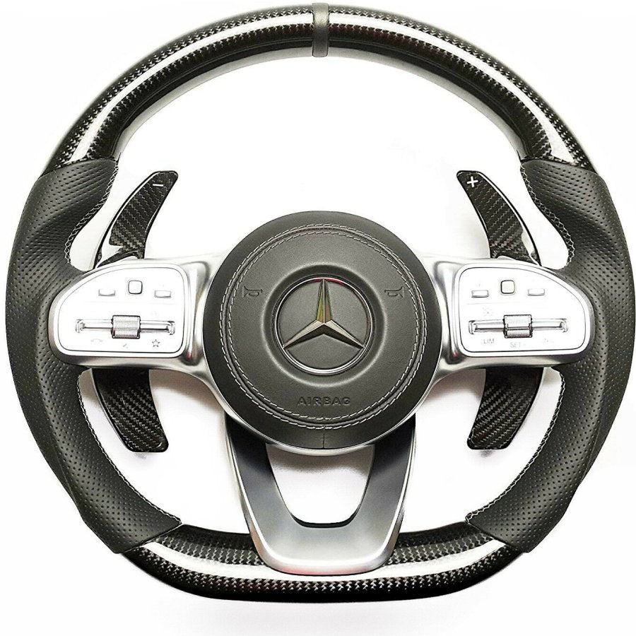 Mercedes-Benz W222 W463A G63 G500 Volante Cuero Carbono Levas de Cambio