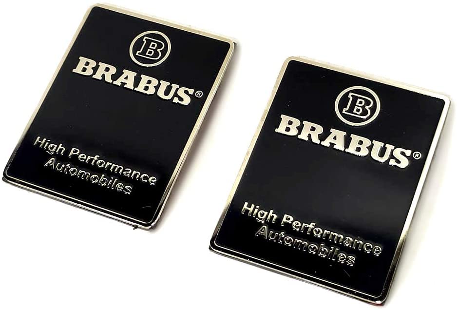 High Performance Brabus metal black body interior pillar emblems 2 pcs for Mercedes-Benz W463 W463A W464 G63 G500