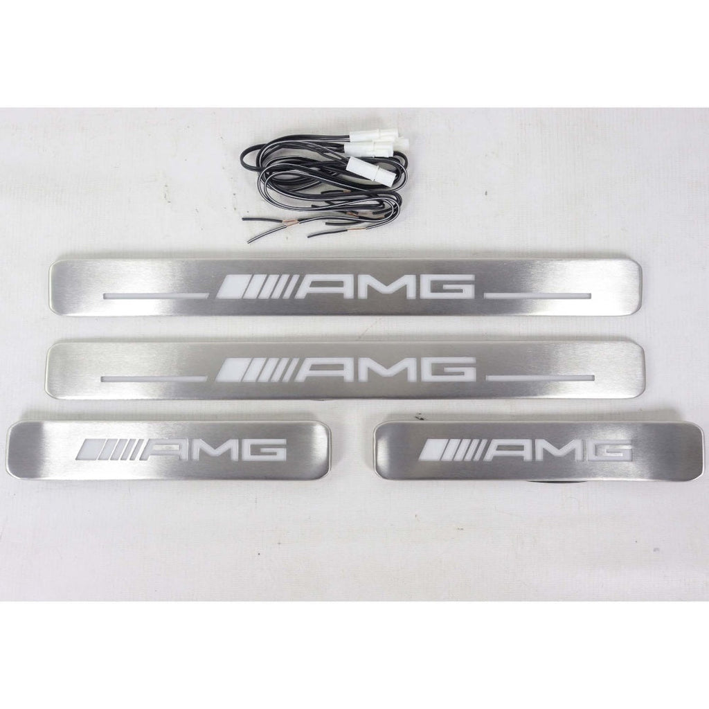 Umbrales de puerta metálicos AMG con iluminación LED para Mercedes-Benz W463A W464 Clase G 4 unidades