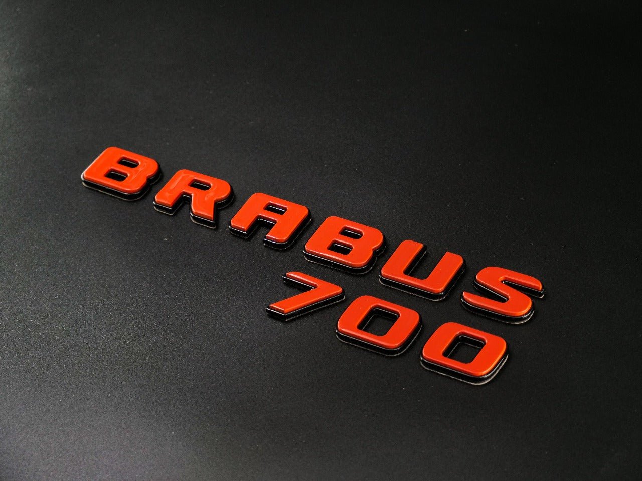 Metallic Black + Orange Brabus 700 emblems badges set for Mercedes-Benz G-Class W463 W463A W464