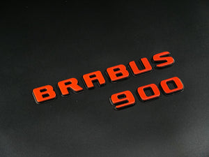 Metallic Black + Orange Brabus 900 emblems badges set for Mercedes-Benz G-Class W463 W463A W464