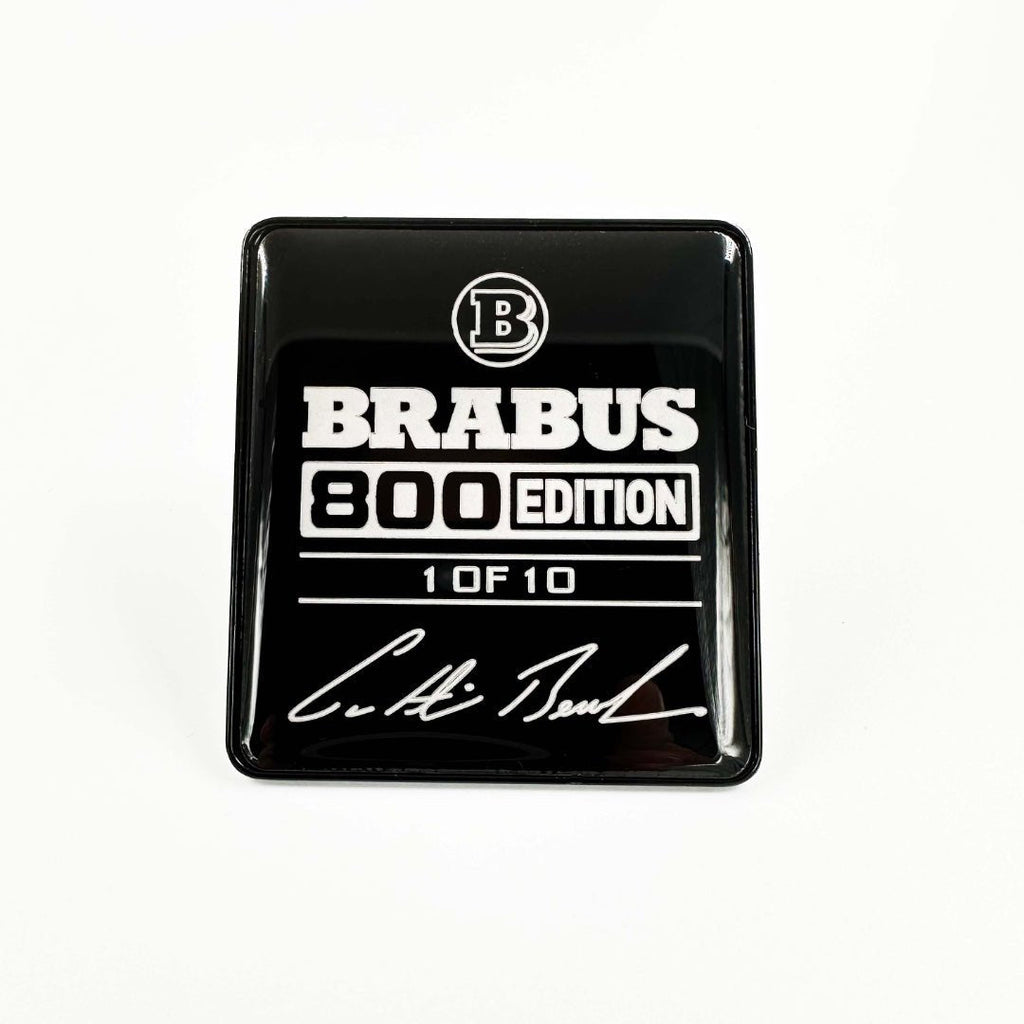 Brabus badge logo emblem 55mm 2-component grey metal for hood