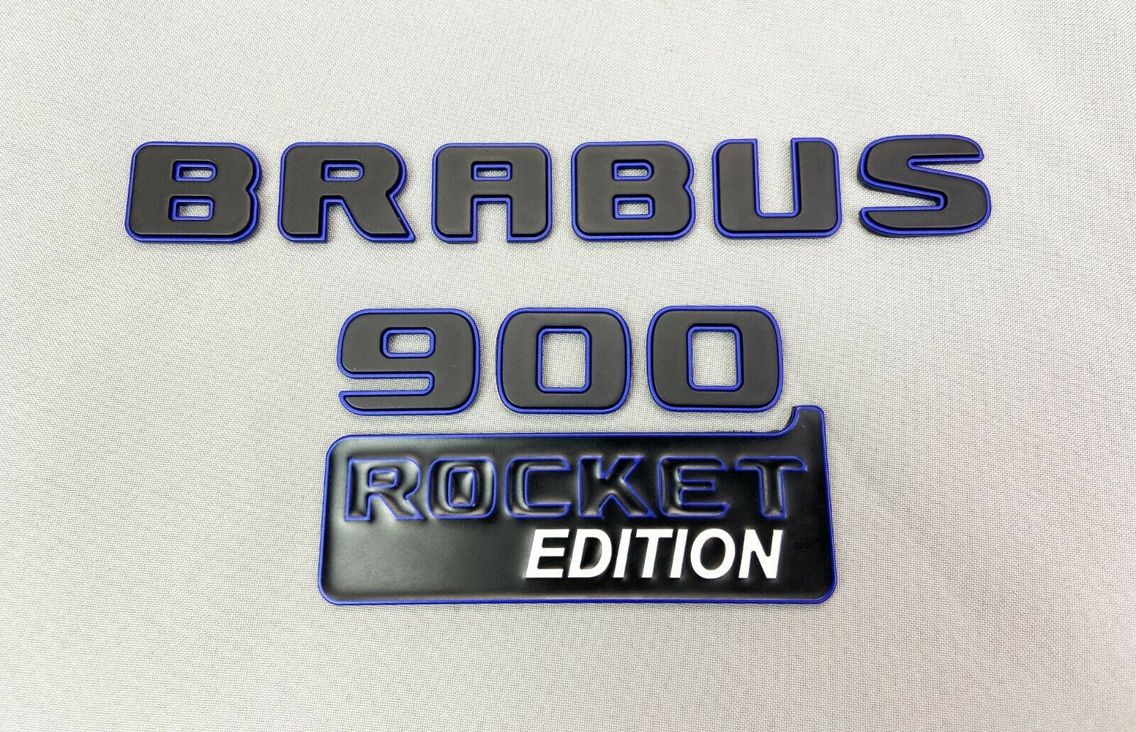 Metallic Brabus 900 ROCKET edition blue emblems badges set for Mercedes-Benz G-Class W463A