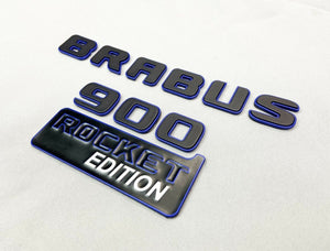 Metallic Brabus 900 ROCKET edition blue emblems badges set for Mercedes-Benz G-Class W463A