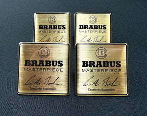 Metal Brabus Masterpiece Gold seats emblem badge logo set for
