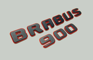 Metallic emblems badges Brabus 900 ROCKET style for Mercedes-Benz G-Class W463 W463A Black Red Set