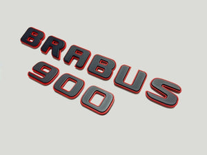 Metallic emblems badges Brabus 900 ROCKET style for Mercedes-Benz G-Class W463 W463A Black Red Set
