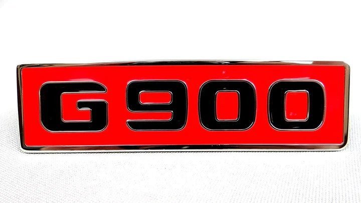 Emblema metálico G900 rojo para parrilla delantera Mercedes-Benz Clase G W463