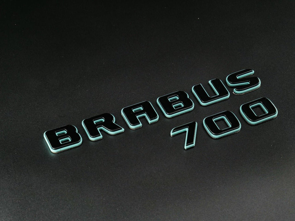 Metallic Tiffany + Black Brabus 700 emblems badges set for Mercedes-Benz G-Class W463 W463A W464