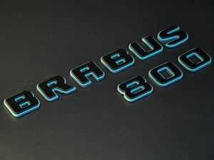 Metallic Tiffany + Black Brabus 800 emblems badges set for Mercedes-Benz G-Class W463 W463A W464