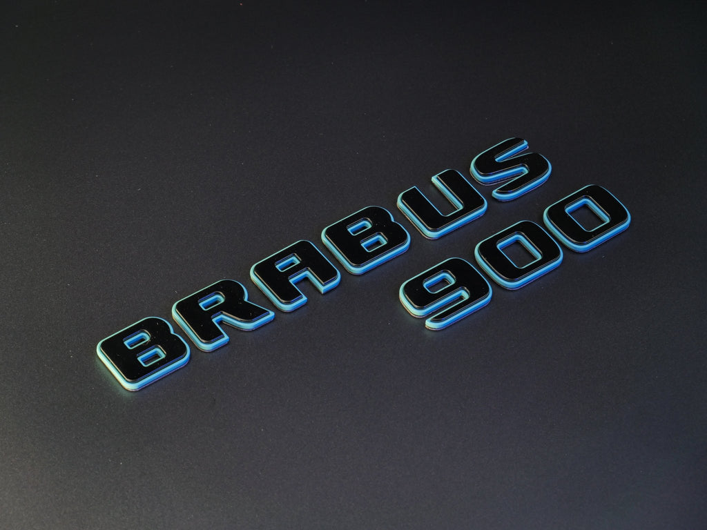 Metallic Tiffany + Black Brabus 900 emblems badges set for Mercedes-Benz G-Class W463 W463A W464