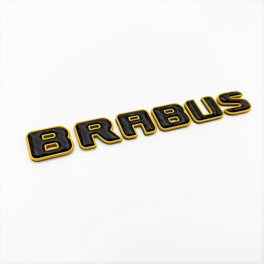 Metallic with carbon fiber Brabus yellow emblems badges set for Mercedes-Benz G-Class W463 W463A W464