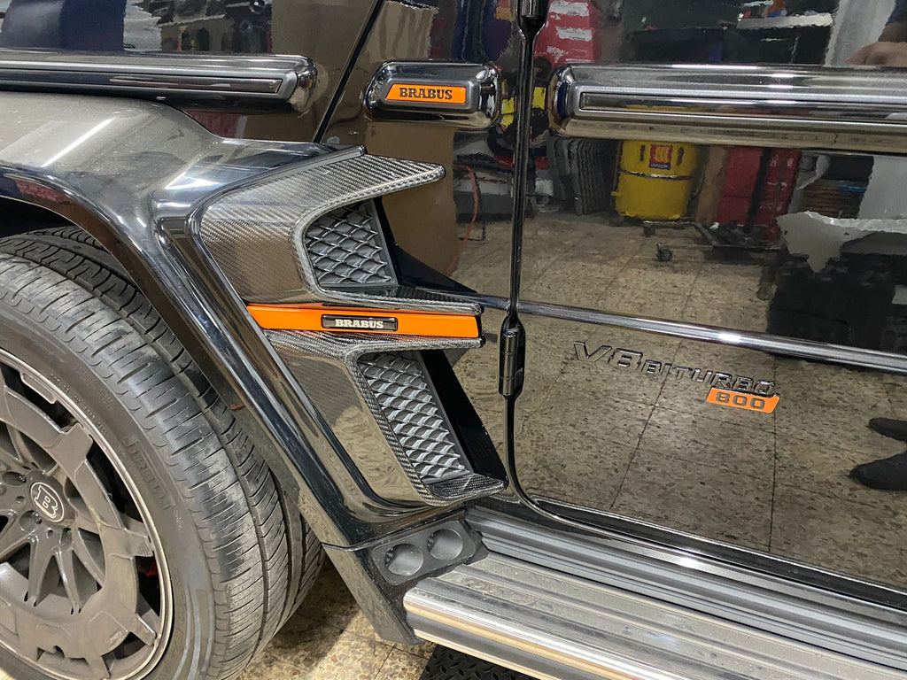 Orange Fender Insert with LED Emblem Brabus Style Badge for Mercedes G Wagon W463A