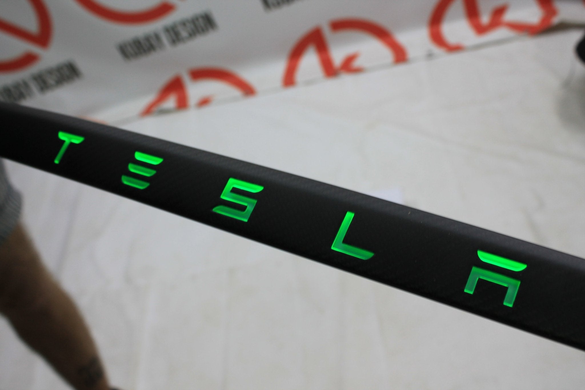 Rear trunk carbon tail trim + LED Tesla lid for Tesla Model S 2013 - 2019