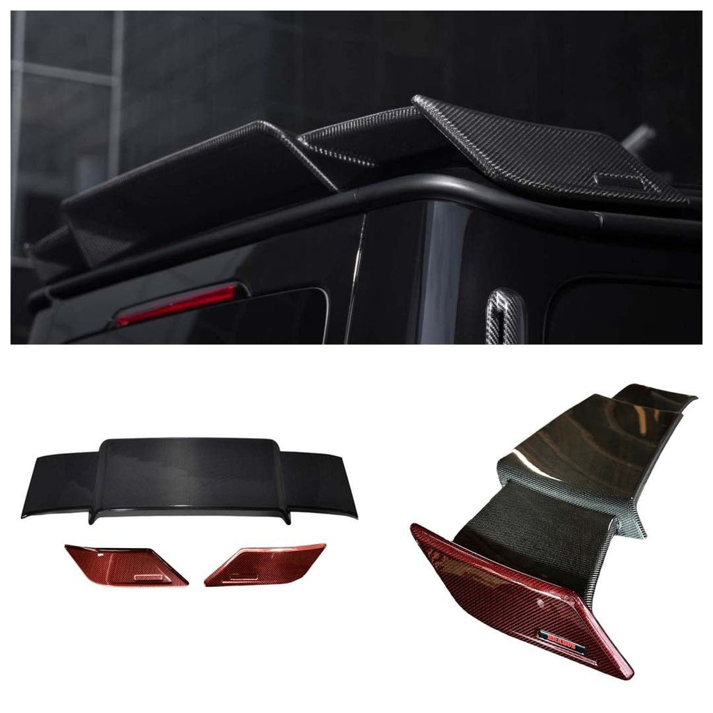 Alerón de techo trasero de fibra de carbono rojo estilo Brabus Rocket para Mercedes-Benz W463 W463A W464 Clase G
