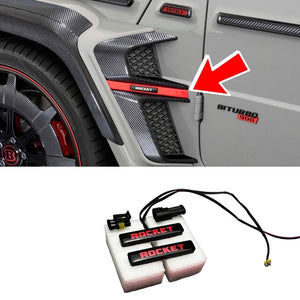 RED LED Brabus Rocket emblem for fender inserts Brabus Widestar body kit Mercedes W463A