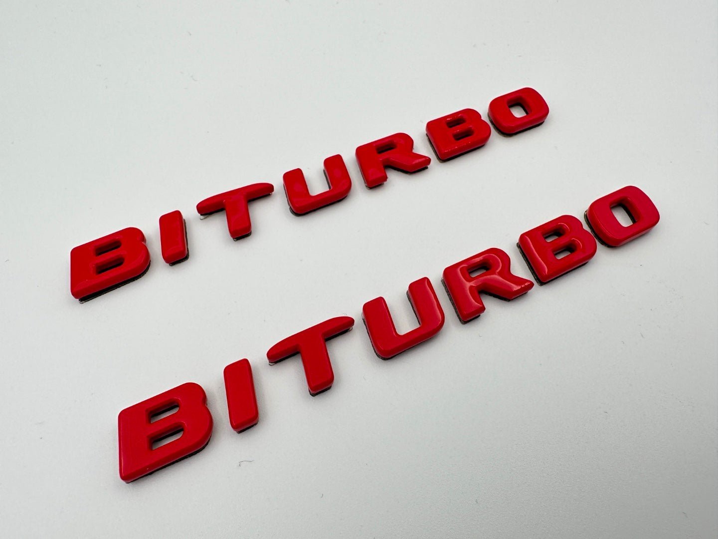 Red Metallic Brabus BITURBO Side logo badge set for Mercedes-Benz W463A W464 G-Class