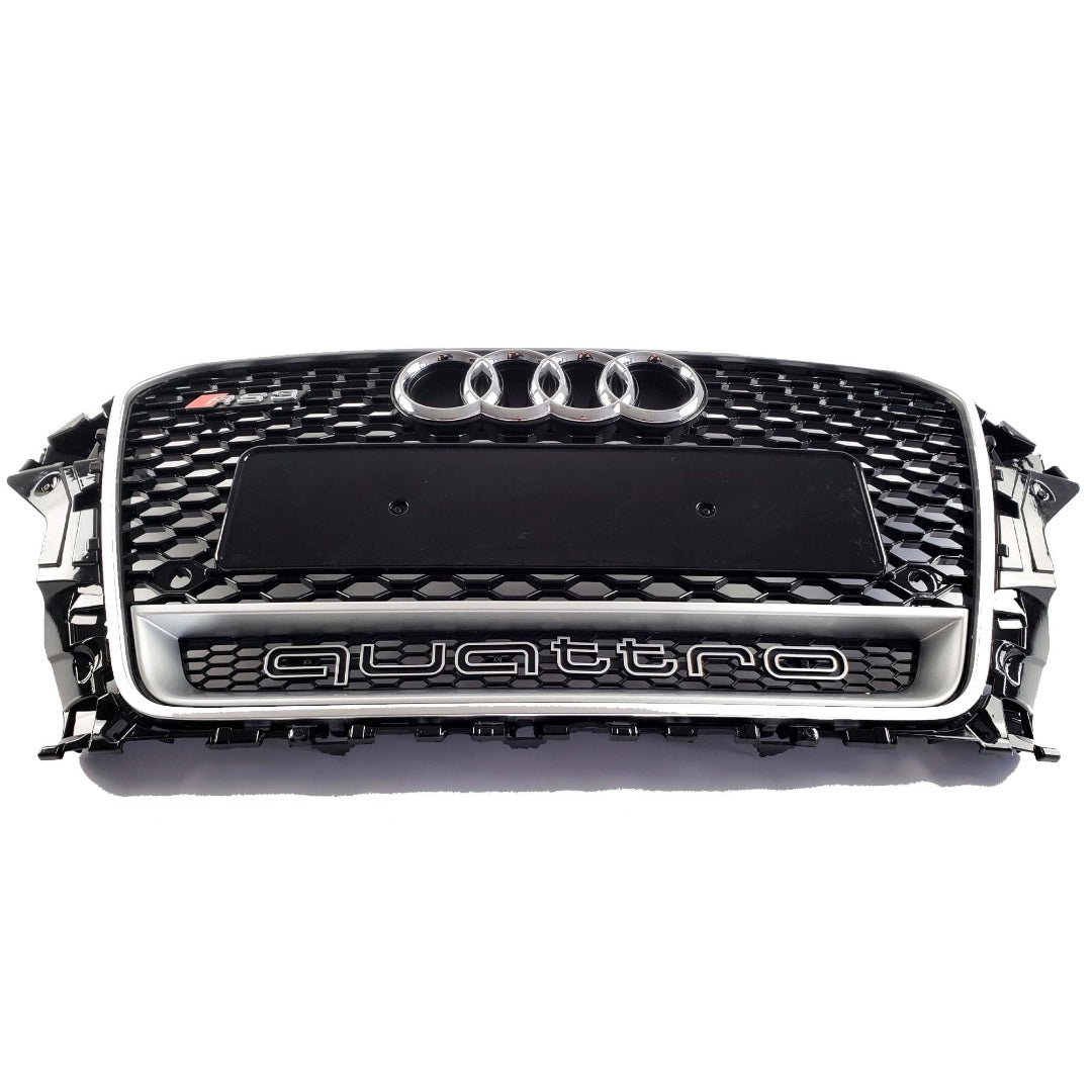 Rejilla del radiador del parachoques delantero RS3 cromo negro quattro para Audi A3 2012-2015