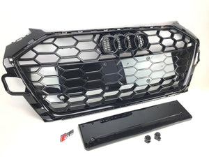 RS4 BLACK front bumper radiator grille for Audi A4 S4 B9.5 2020+
