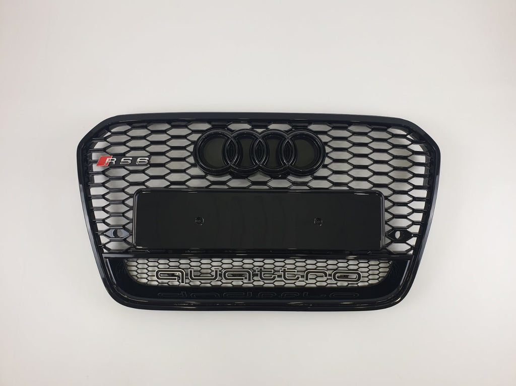 Rejilla del radiador del parachoques delantero QUATTRO negro RS6 para Audi A6 S6 C7 2012-2015