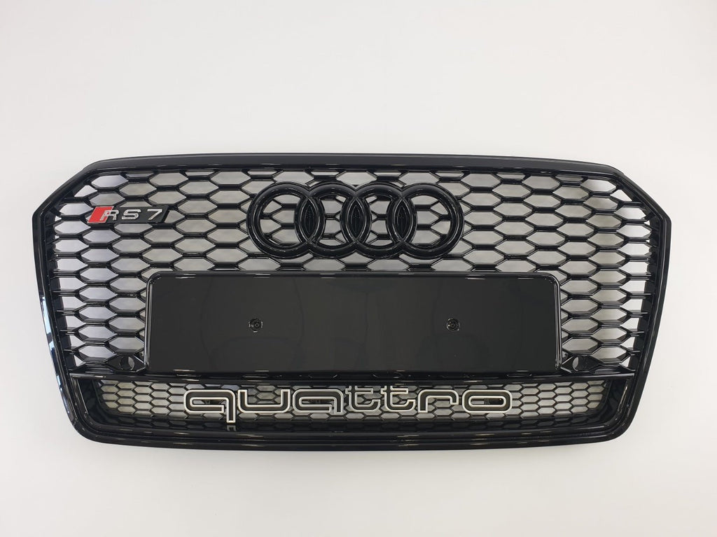 Rejilla del radiador del parachoques delantero RS7 negra QUATTRO para Audi A7 C7 4G Sportback 2014-2017 Facelift