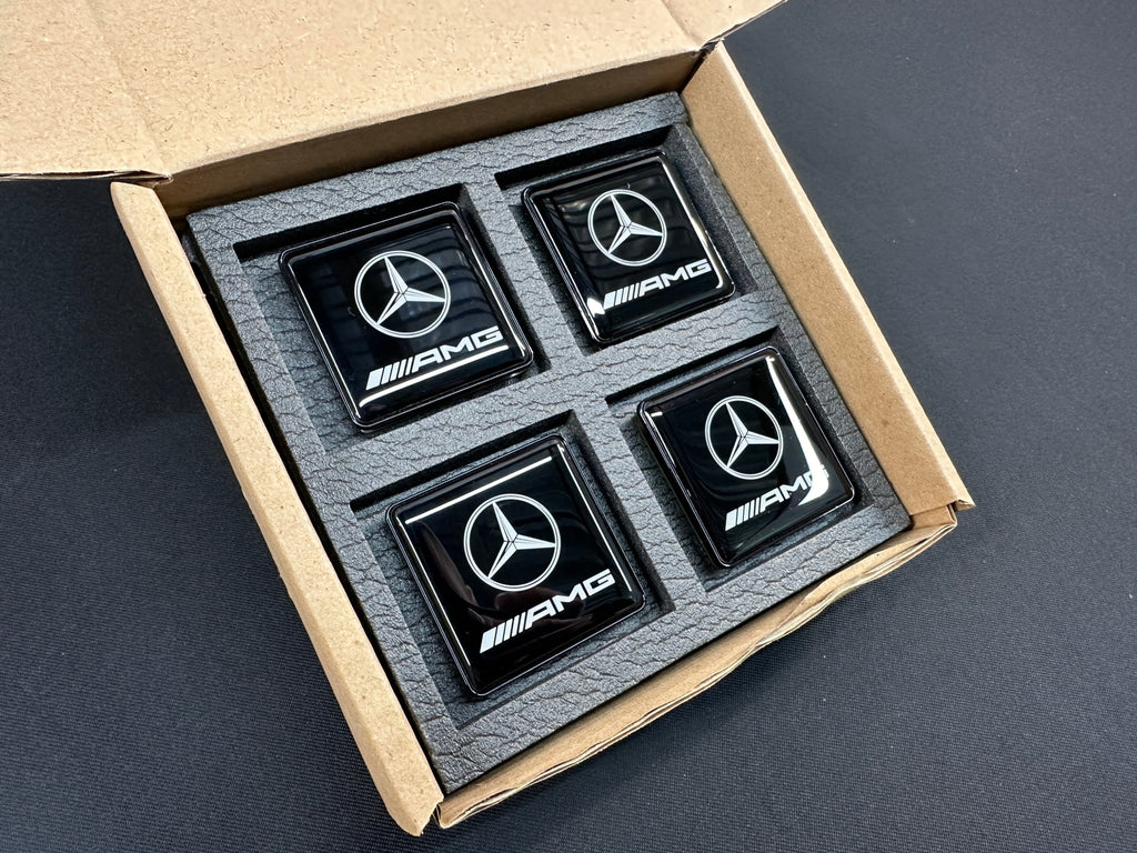 Asientos Emblema en color negro con logo AMG Mercedes-Benz 