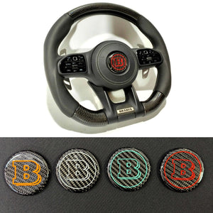 Steering wheel cap badge carbon fiber BRABUS 57mm for Mercedes-Benz cars
